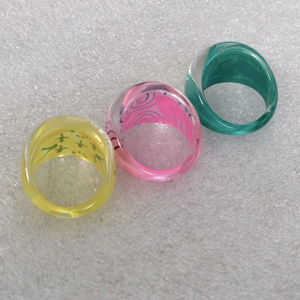 Girl’s Colorful Abstract Rings (3-pack) - Picture 3 of 3